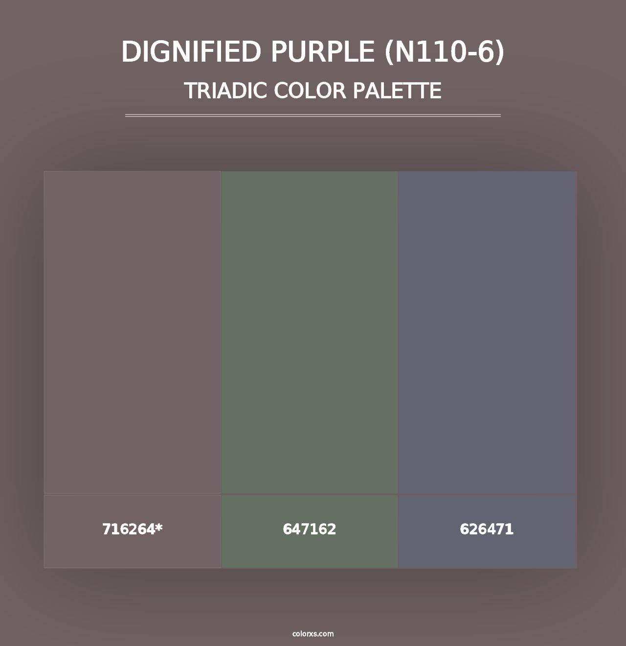 Dignified Purple (N110-6) - Triadic Color Palette