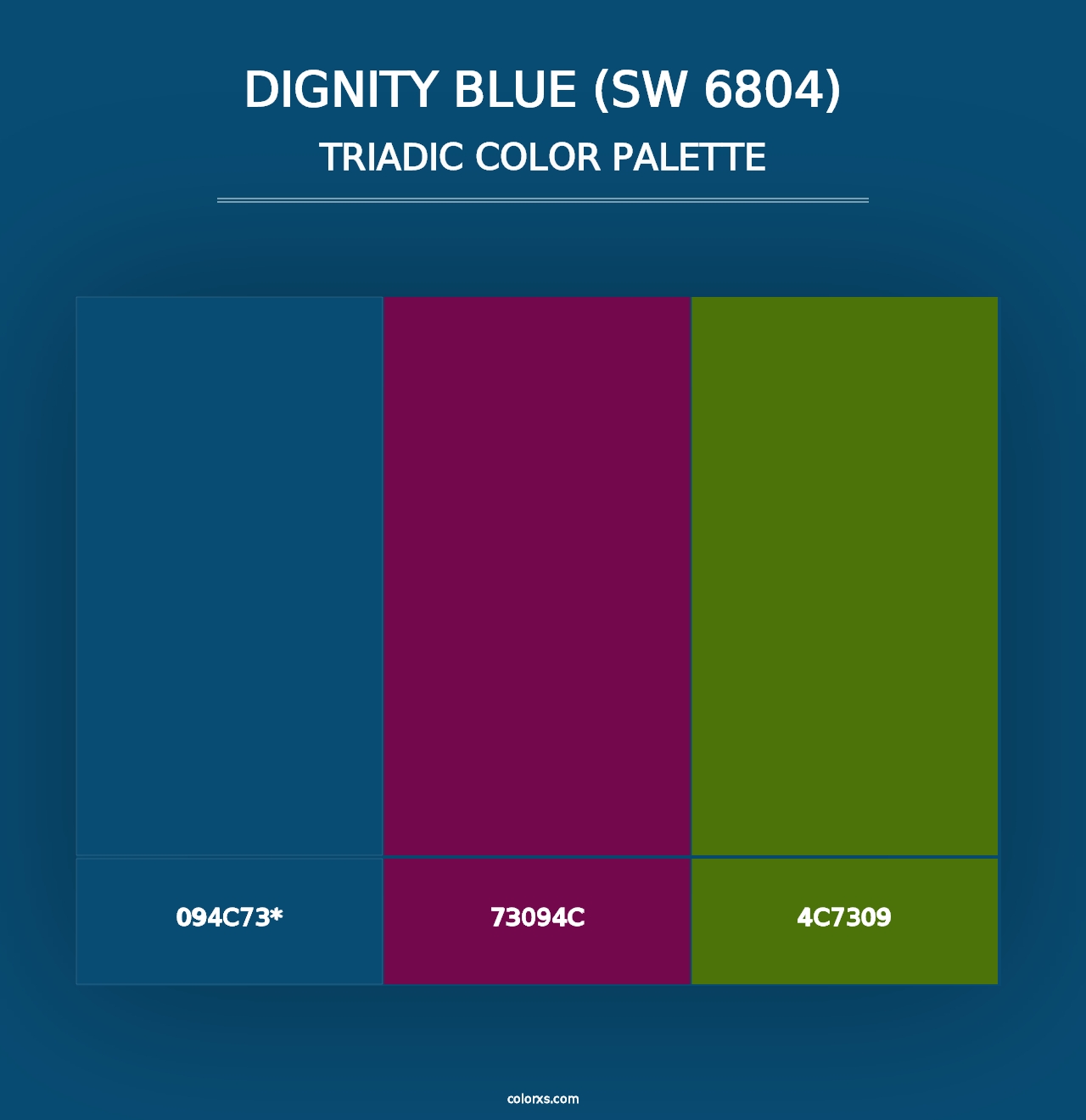 Dignity Blue (SW 6804) - Triadic Color Palette