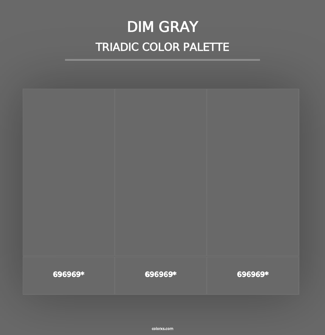 Dim Gray - Triadic Color Palette