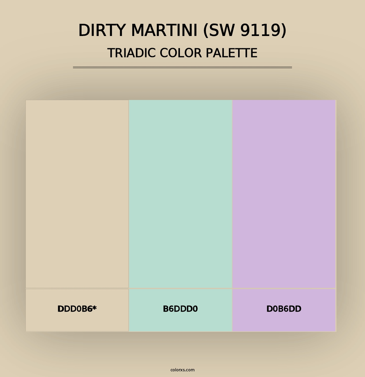 Dirty Martini (SW 9119) - Triadic Color Palette