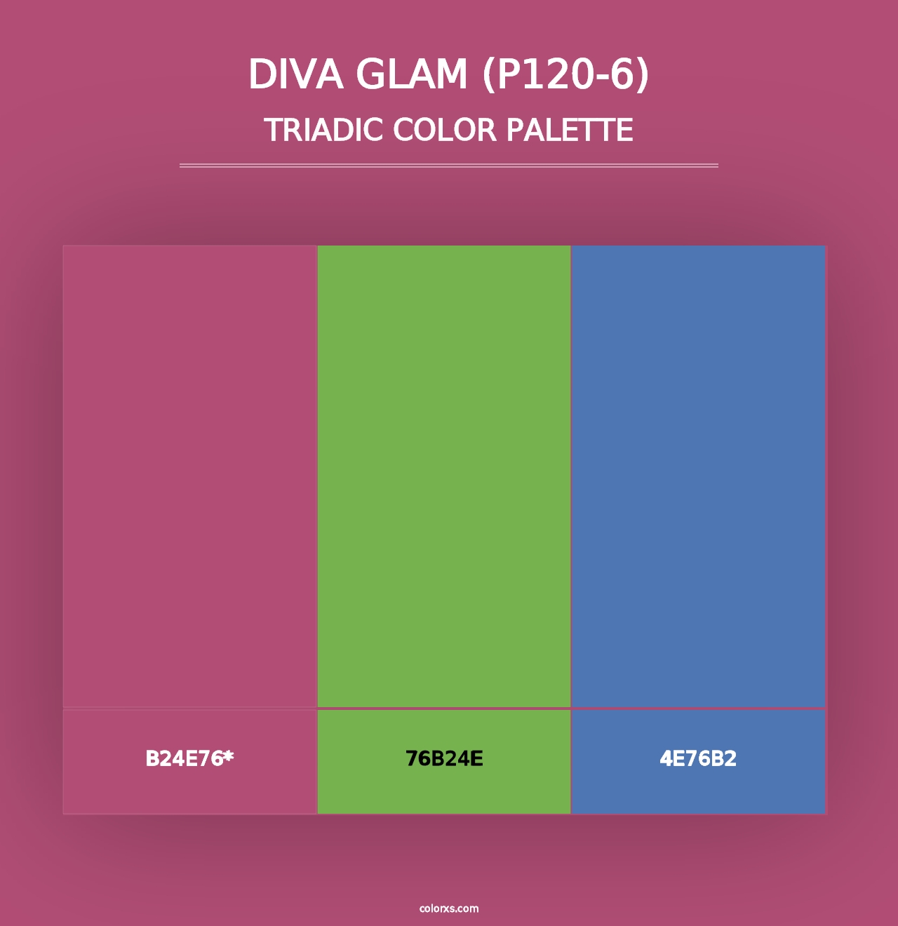 Diva Glam (P120-6) - Triadic Color Palette