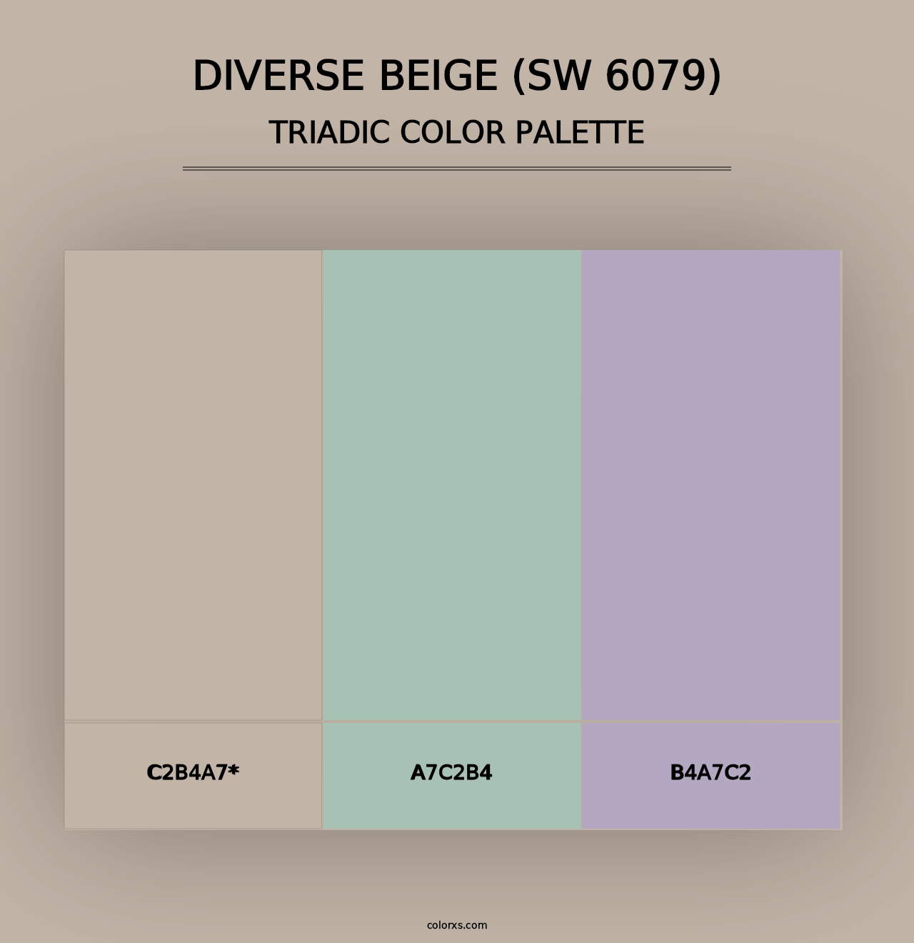 Diverse Beige (SW 6079) - Triadic Color Palette