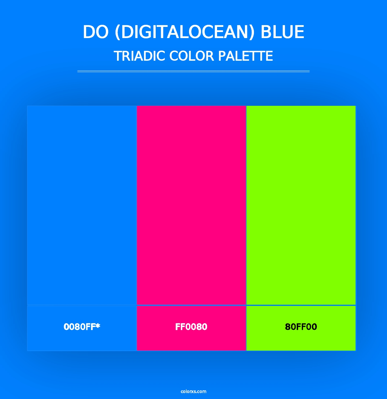 DO (DigitalOcean) Blue - Triadic Color Palette