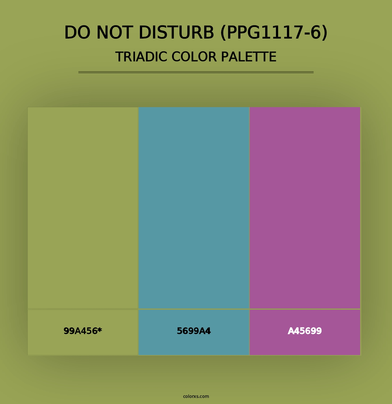 Do Not Disturb (PPG1117-6) - Triadic Color Palette