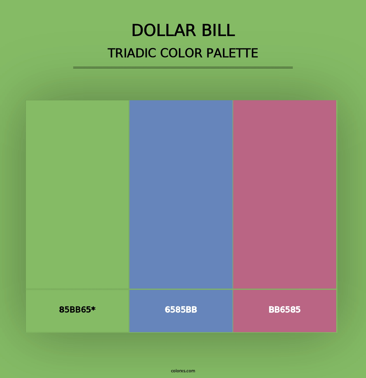 Dollar bill - Triadic Color Palette