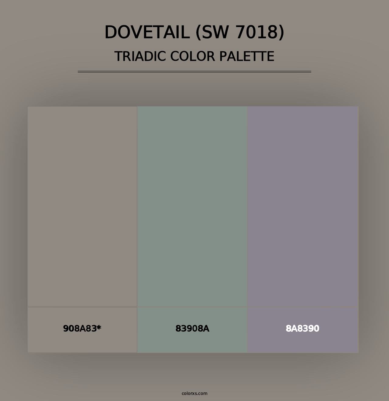 Dovetail (SW 7018) - Triadic Color Palette