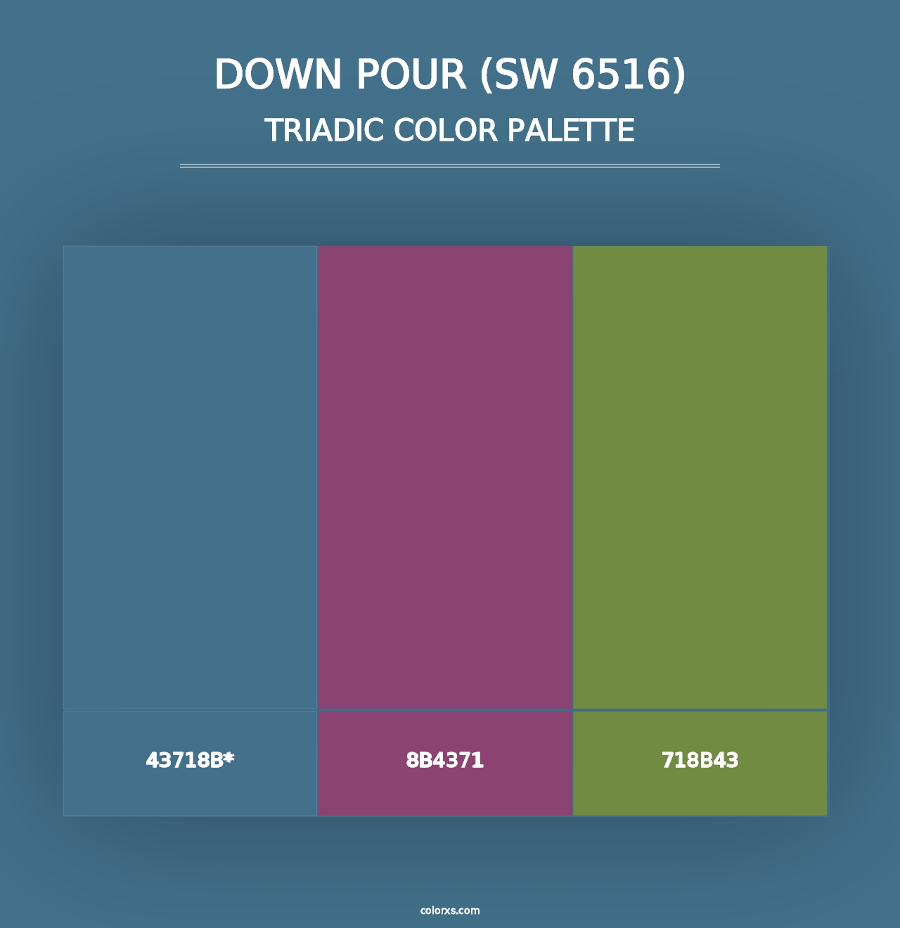 Down Pour (SW 6516) - Triadic Color Palette