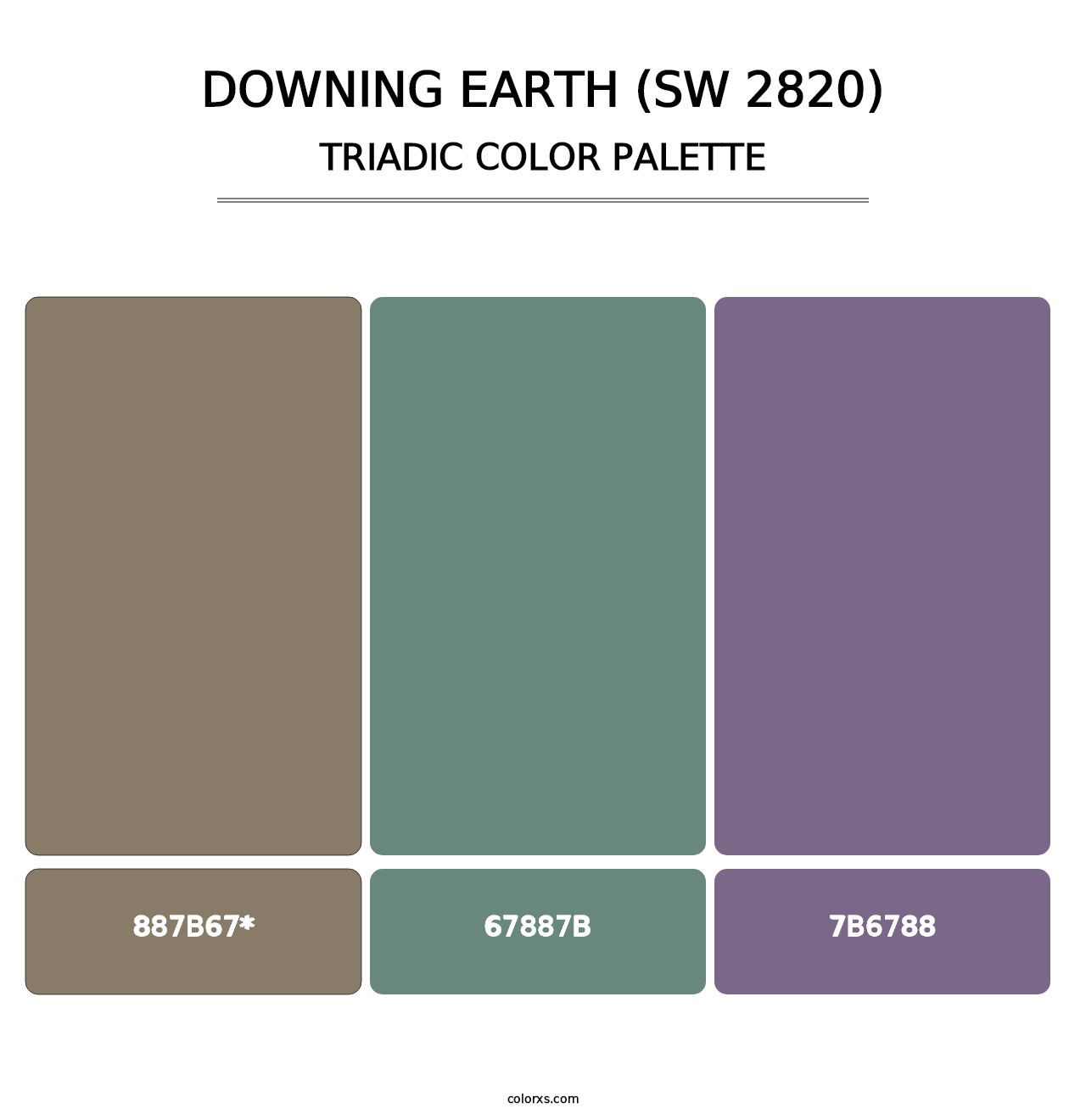 Downing Earth (SW 2820) - Triadic Color Palette