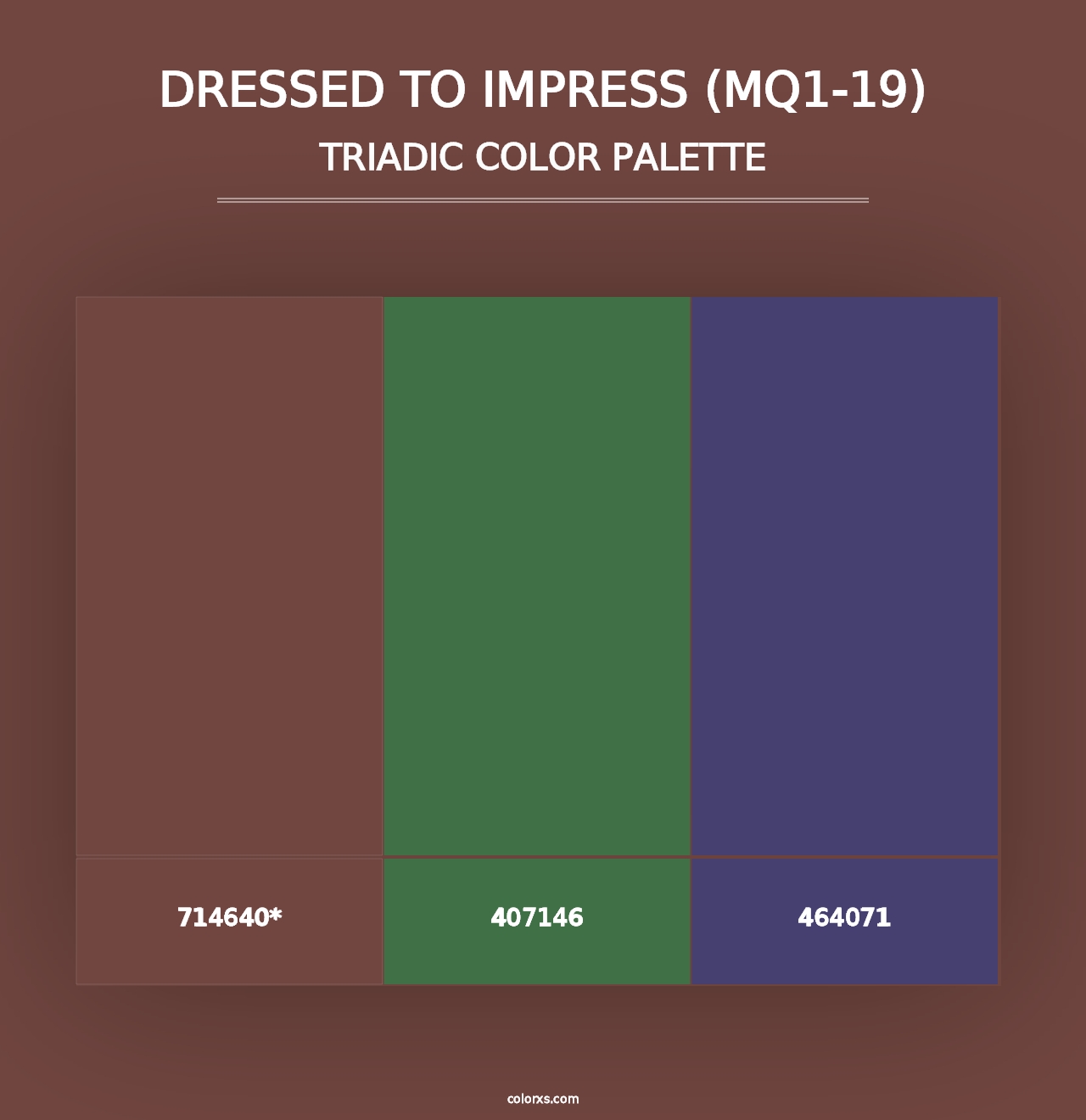 Dressed To Impress (MQ1-19) - Triadic Color Palette