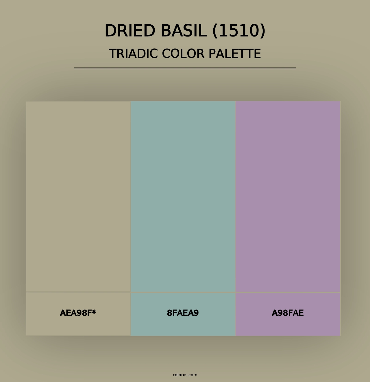 Dried Basil (1510) - Triadic Color Palette