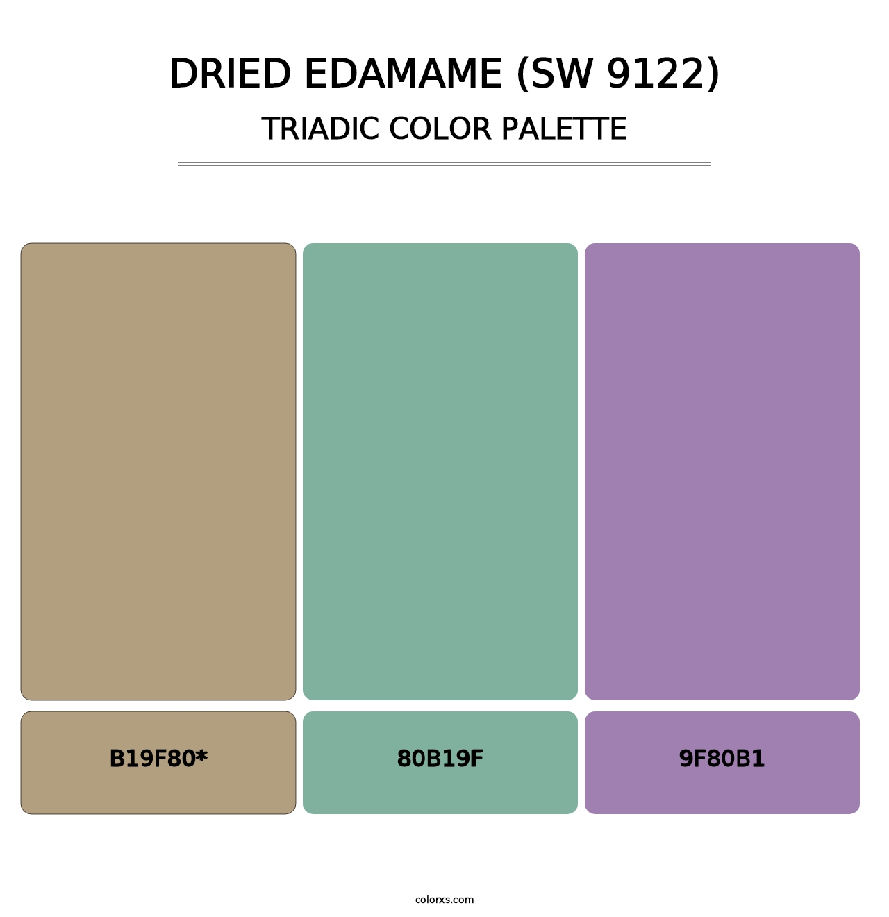 Dried Edamame (SW 9122) - Triadic Color Palette