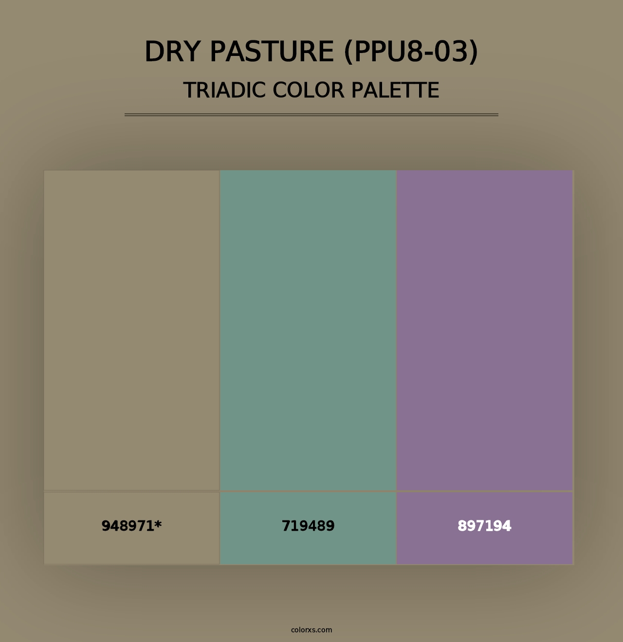 Dry Pasture (PPU8-03) - Triadic Color Palette