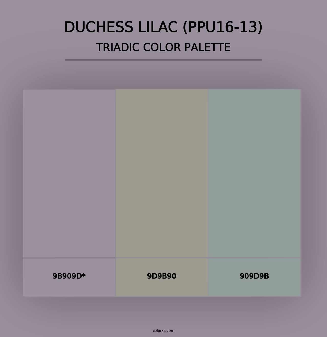 Duchess Lilac (PPU16-13) - Triadic Color Palette