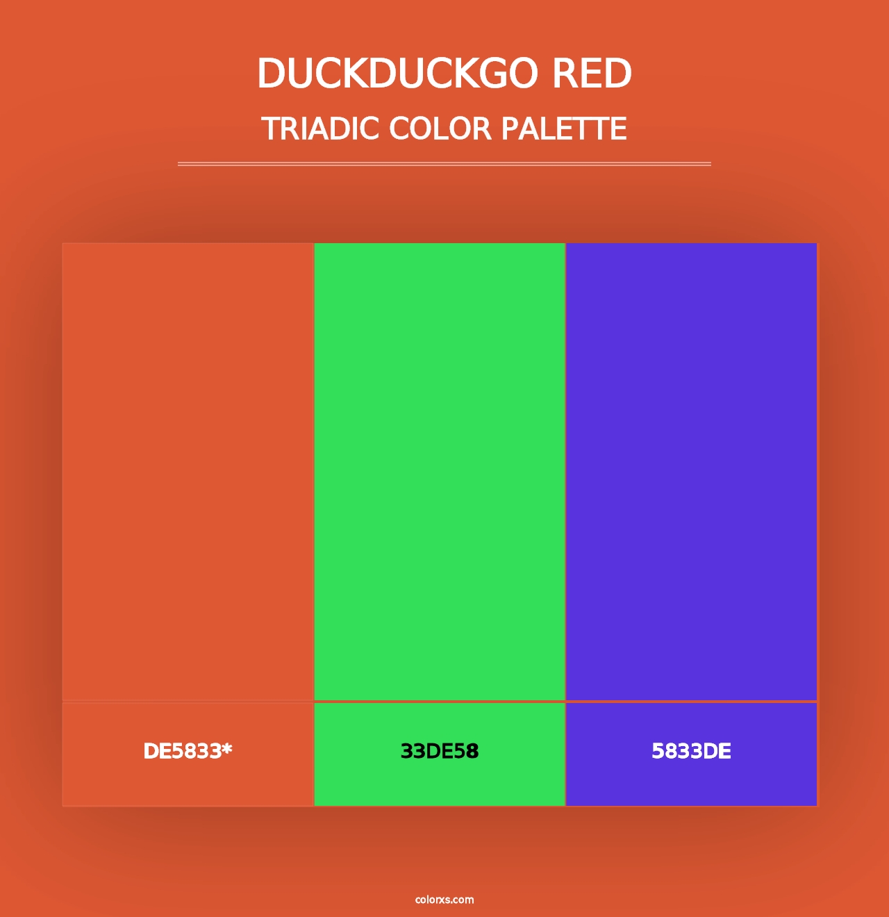 DuckDuckGo Red - Triadic Color Palette