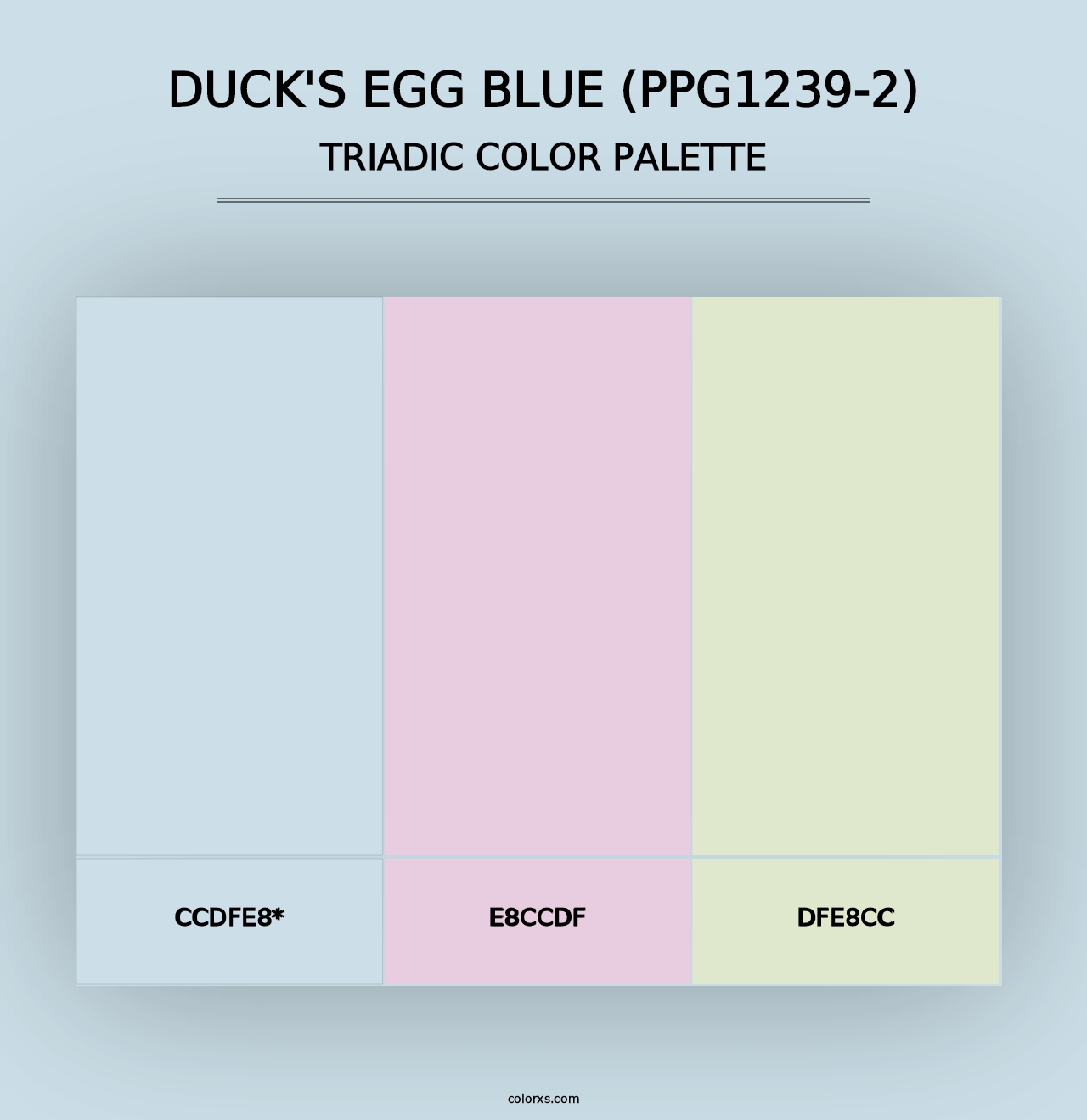 Duck's Egg Blue (PPG1239-2) - Triadic Color Palette