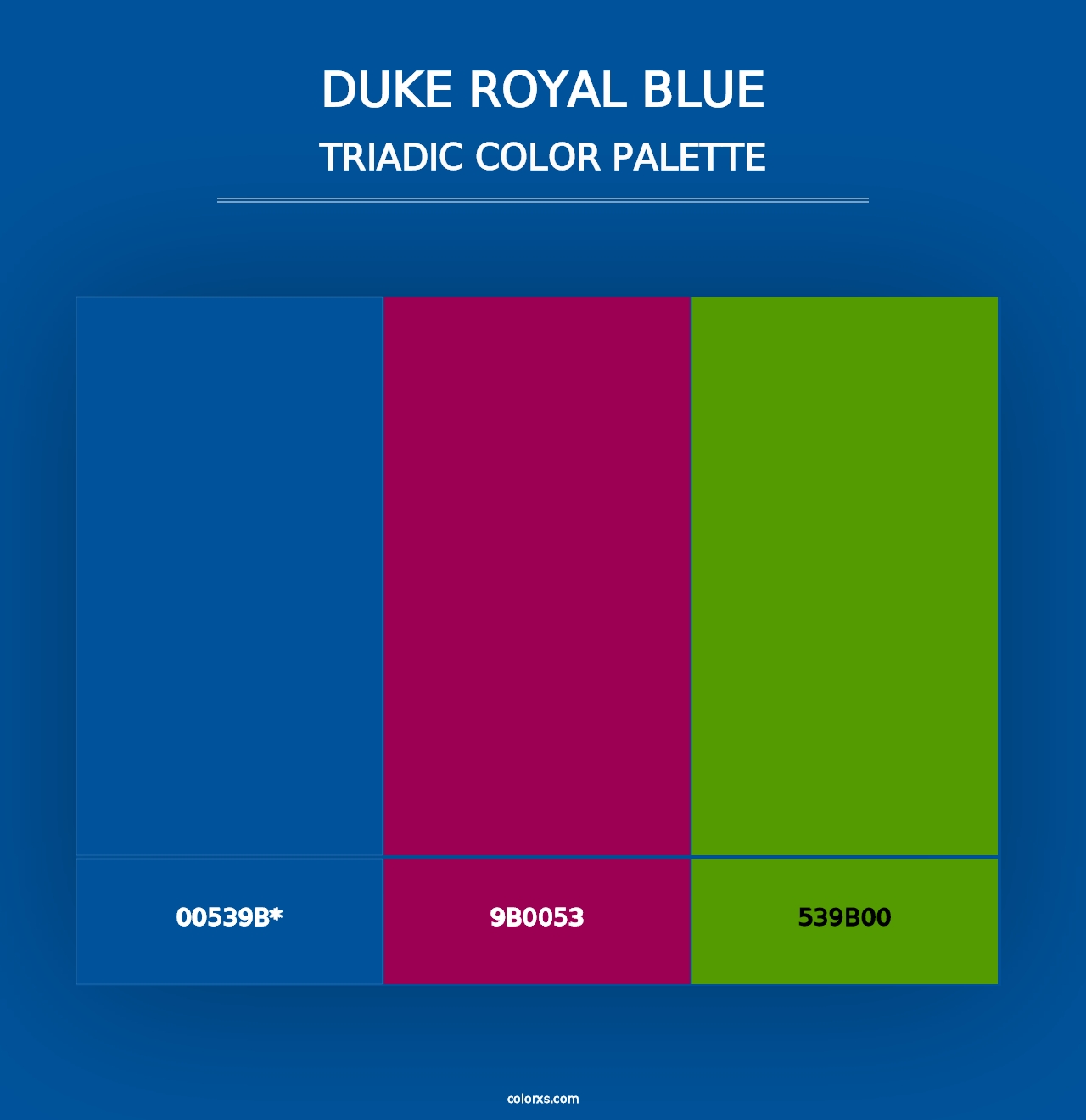 Duke Royal Blue - Triadic Color Palette