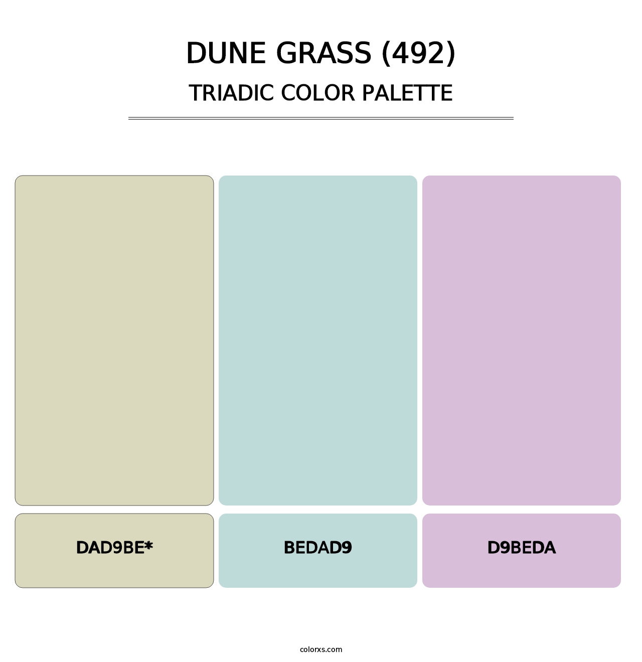 Dune Grass (492) - Triadic Color Palette