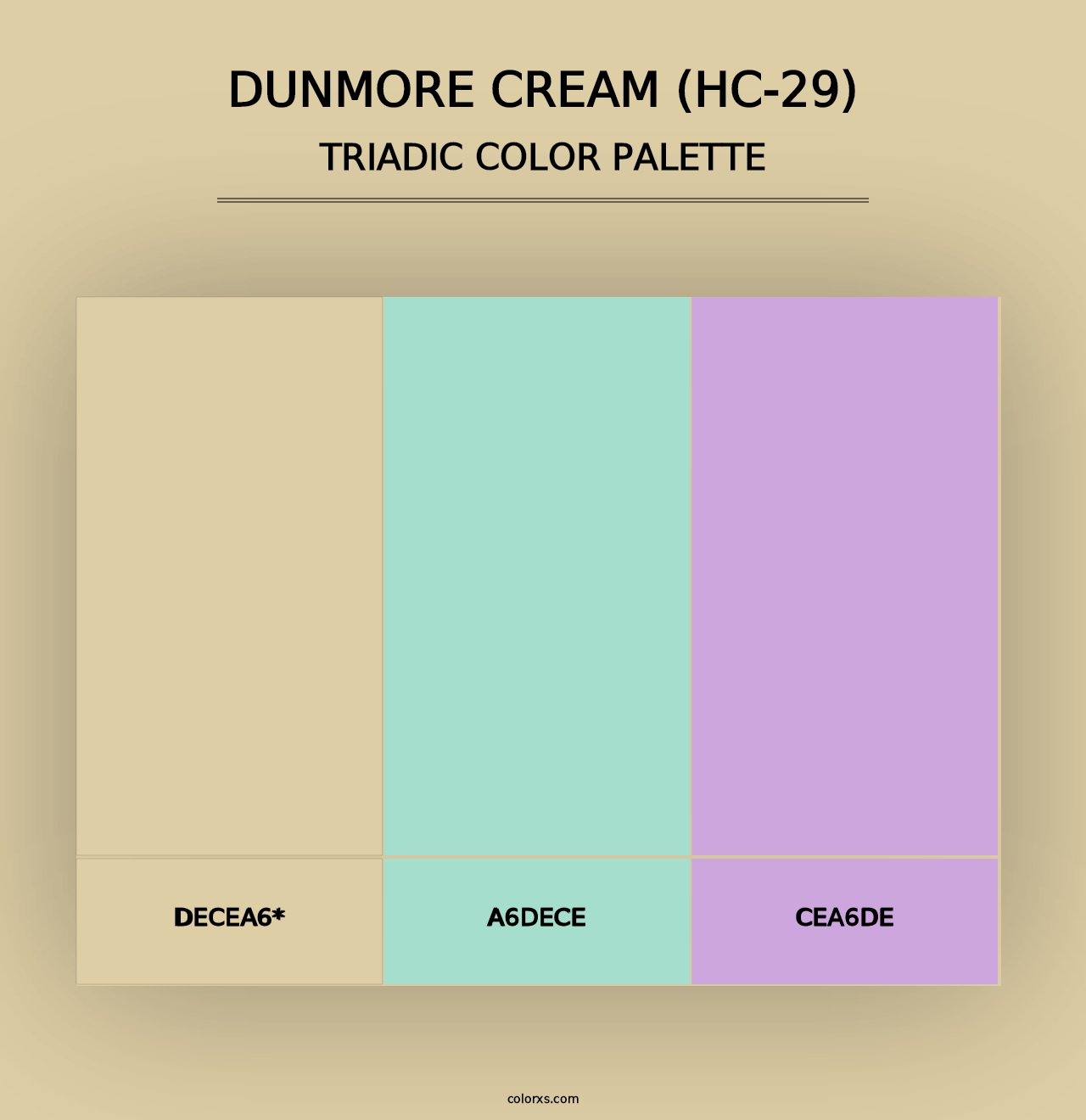 Dunmore Cream (HC-29) - Triadic Color Palette