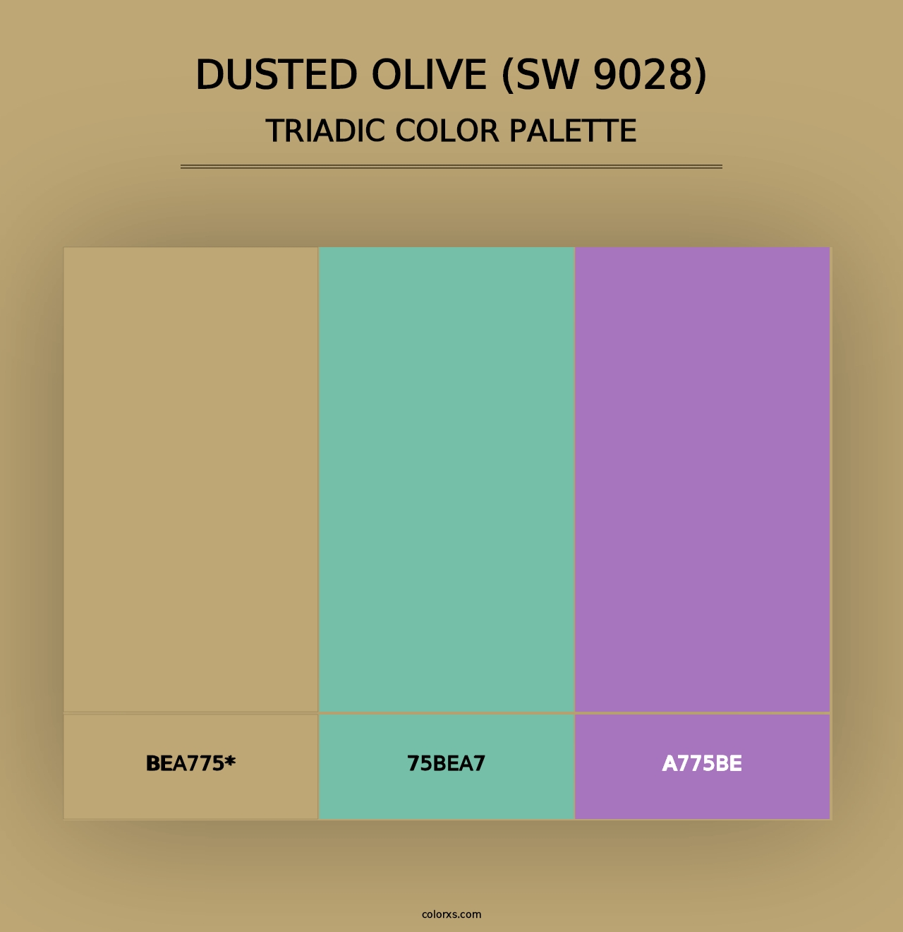 Dusted Olive (SW 9028) - Triadic Color Palette