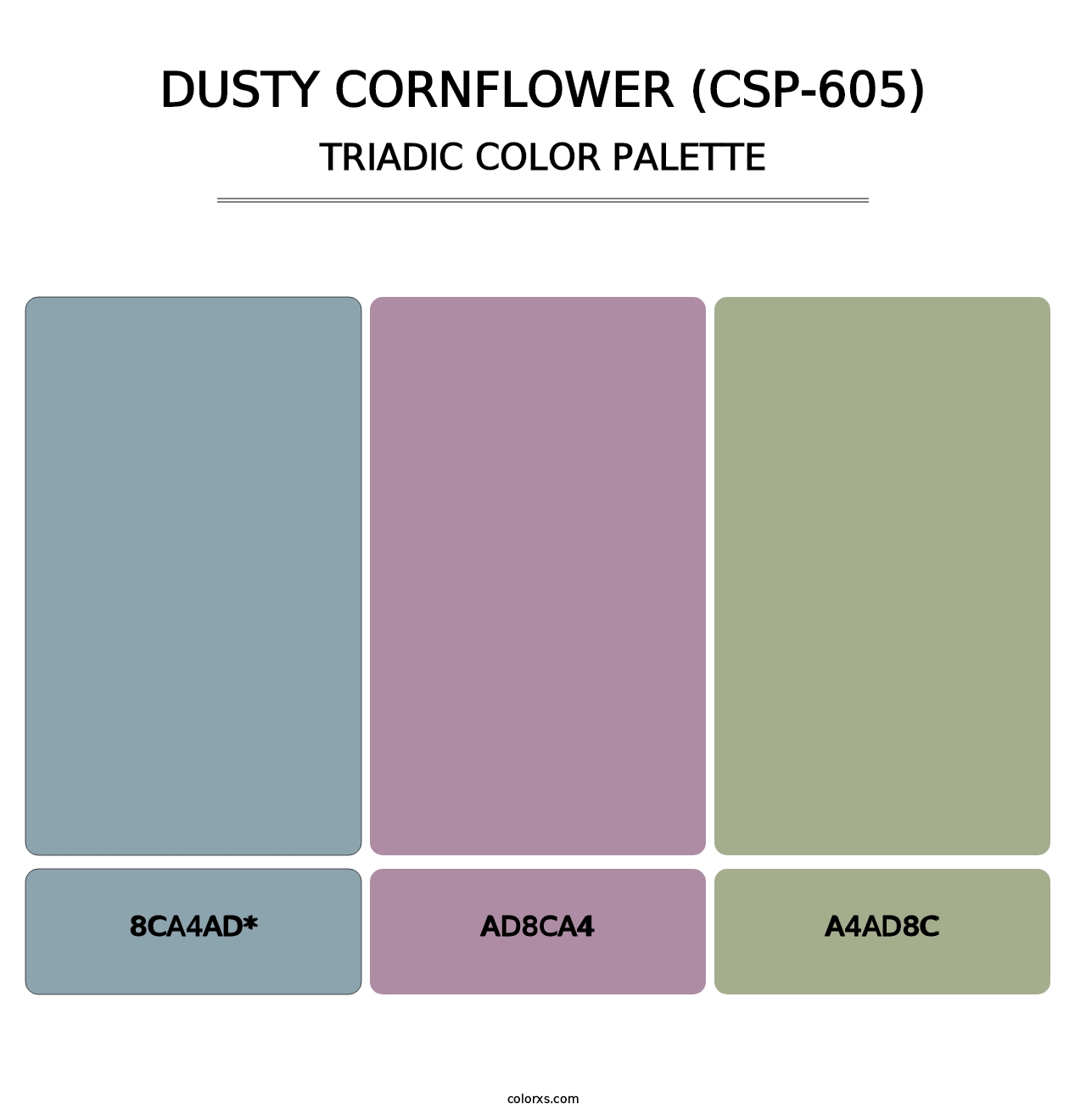 Dusty Cornflower (CSP-605) - Triadic Color Palette