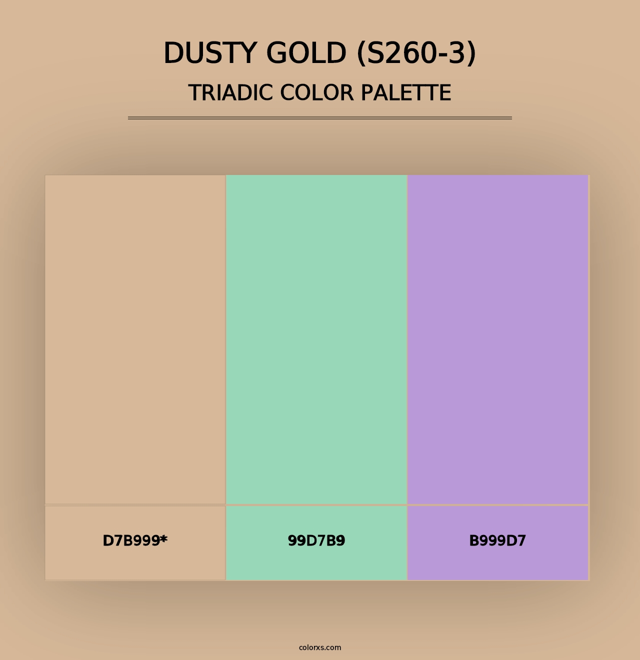 Dusty Gold (S260-3) - Triadic Color Palette