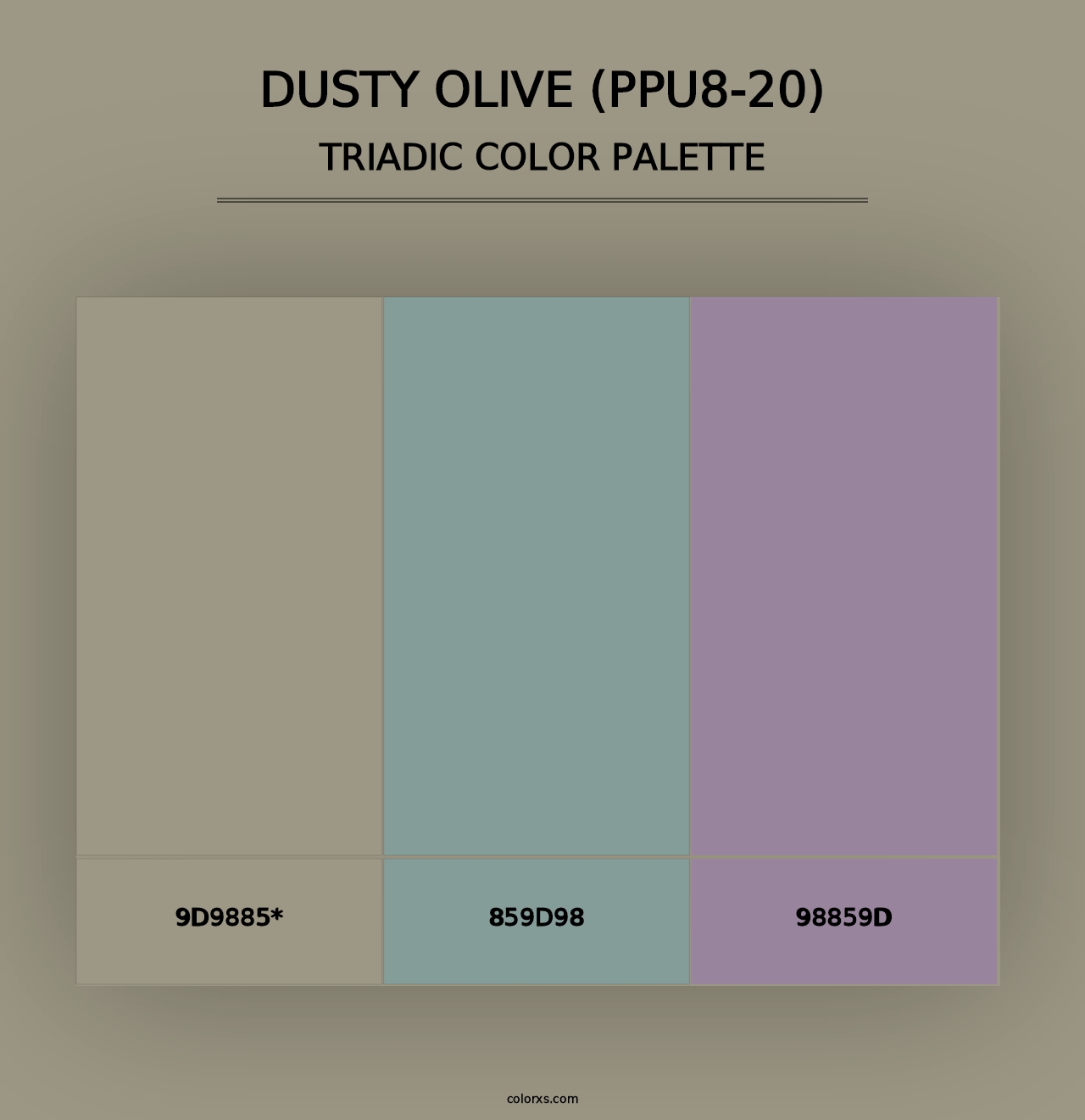 Dusty Olive (PPU8-20) - Triadic Color Palette