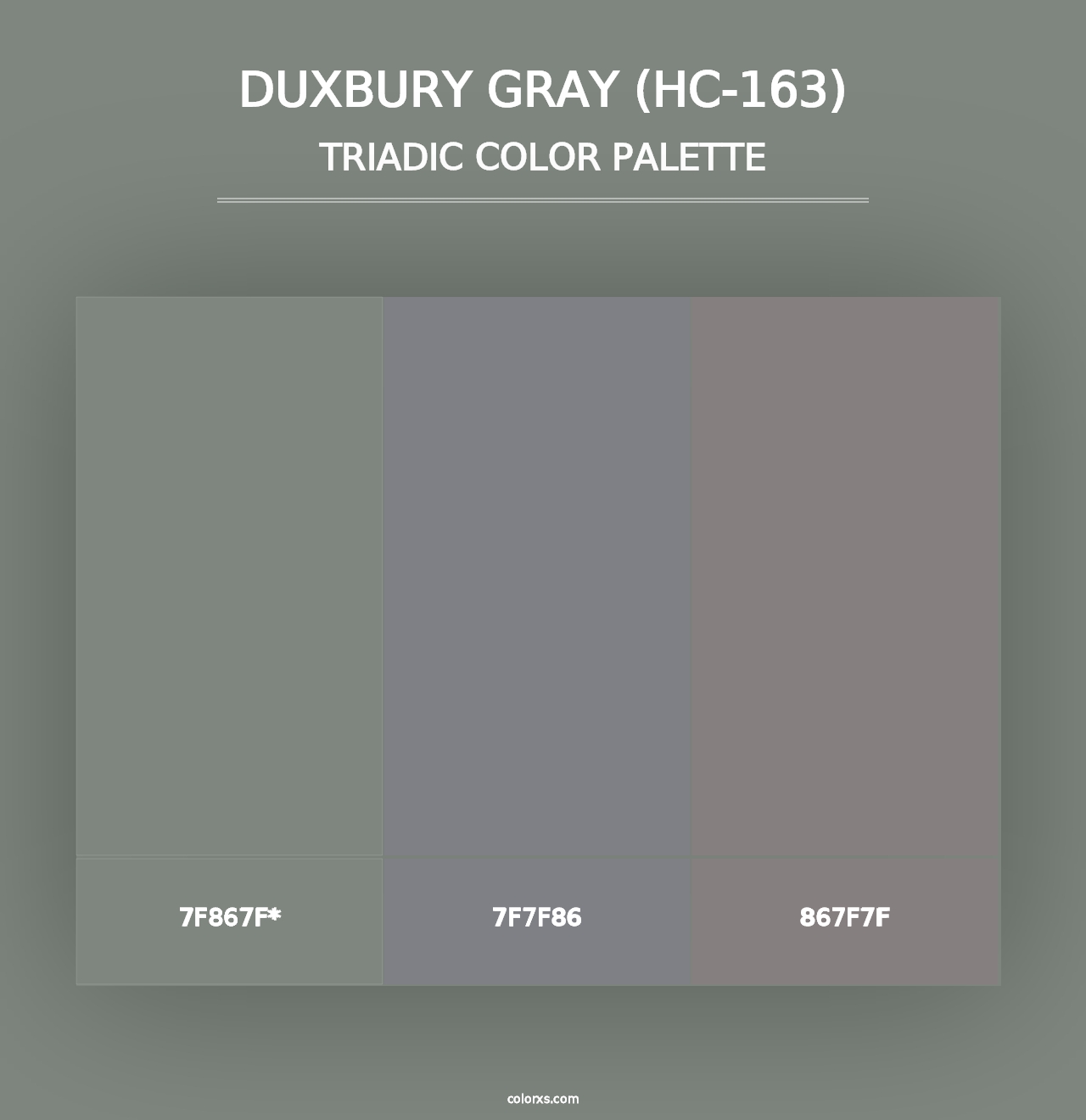 Duxbury Gray (HC-163) - Triadic Color Palette