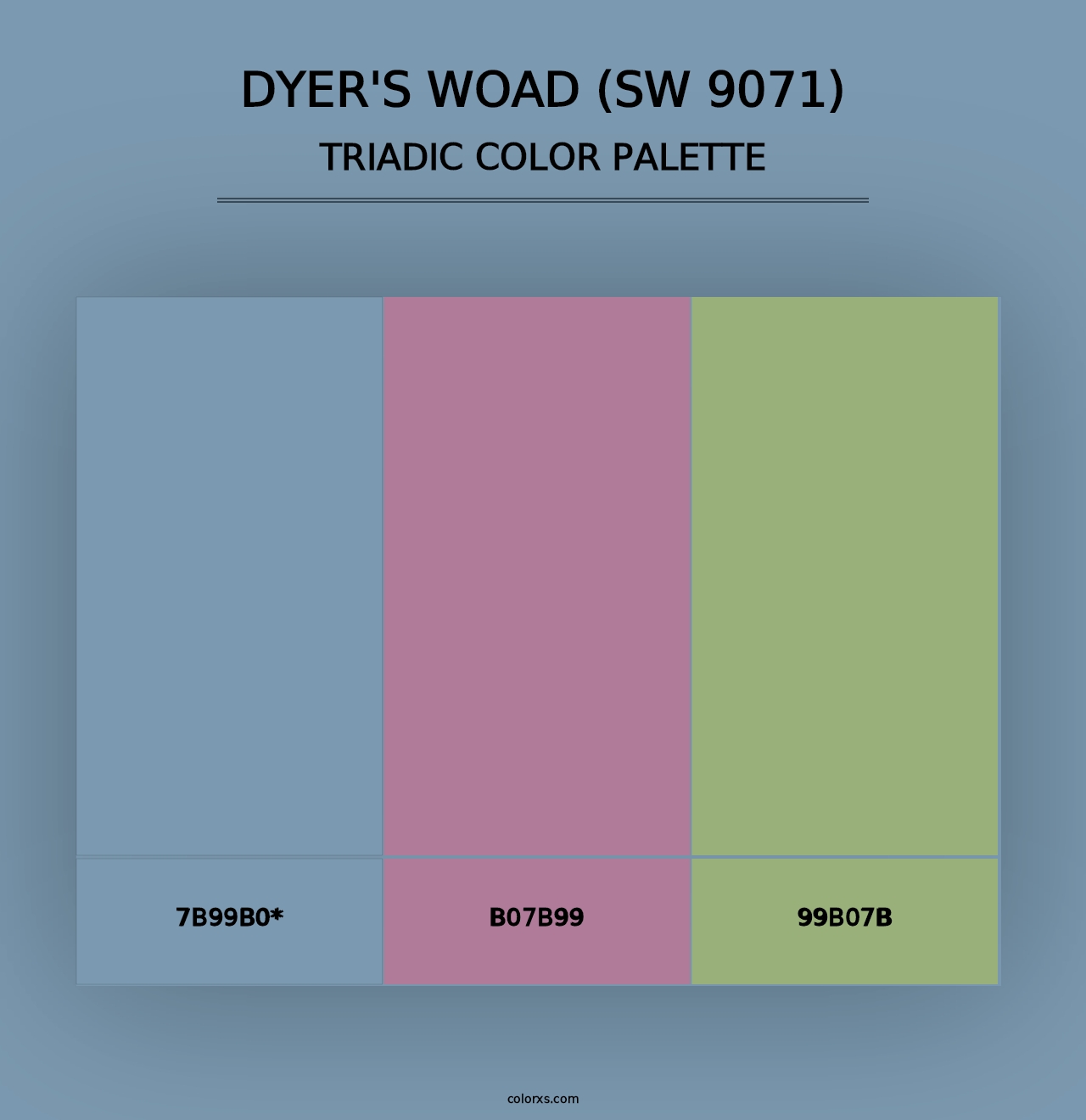 Dyer's Woad (SW 9071) - Triadic Color Palette