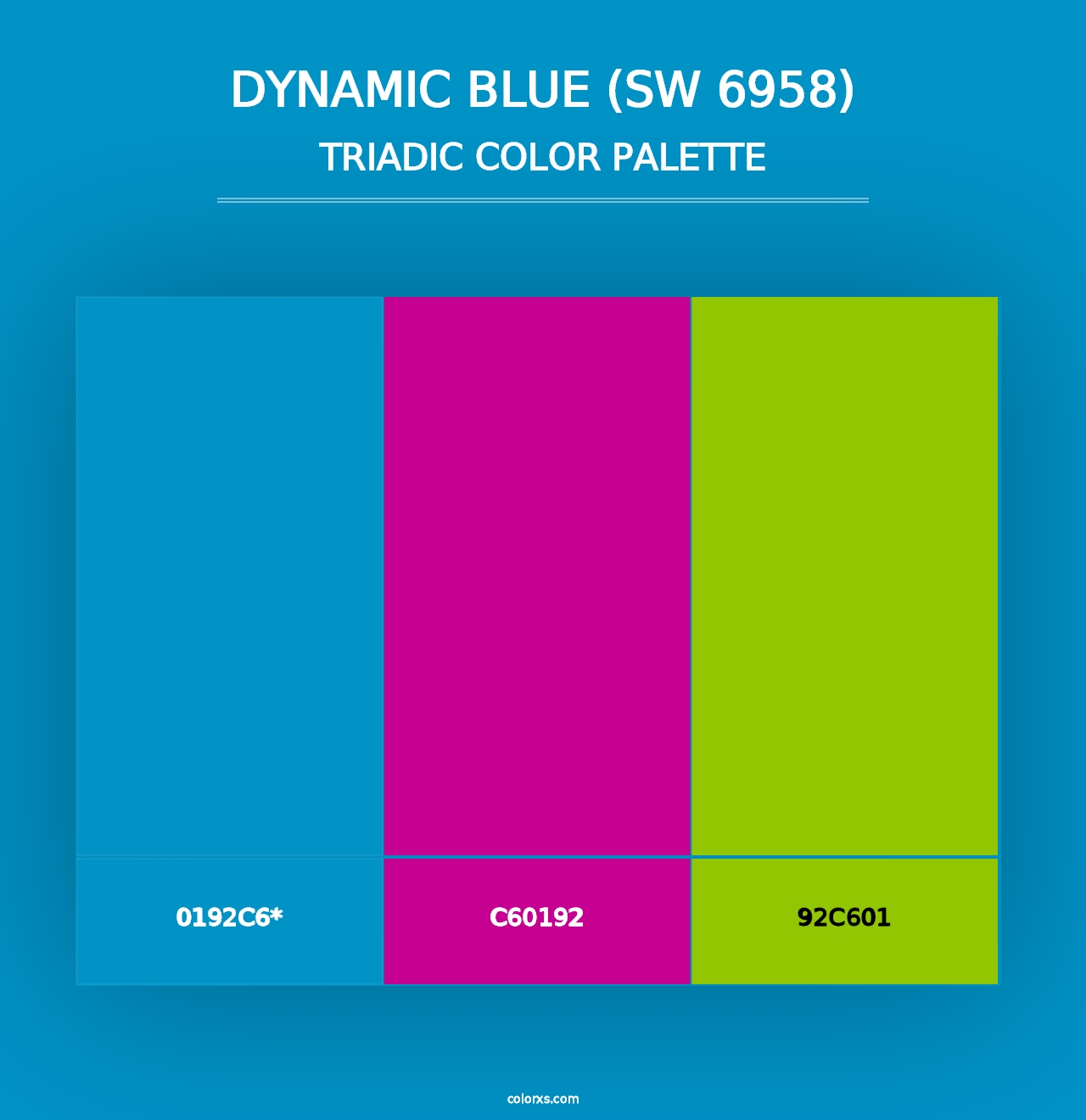 Dynamic Blue (SW 6958) - Triadic Color Palette