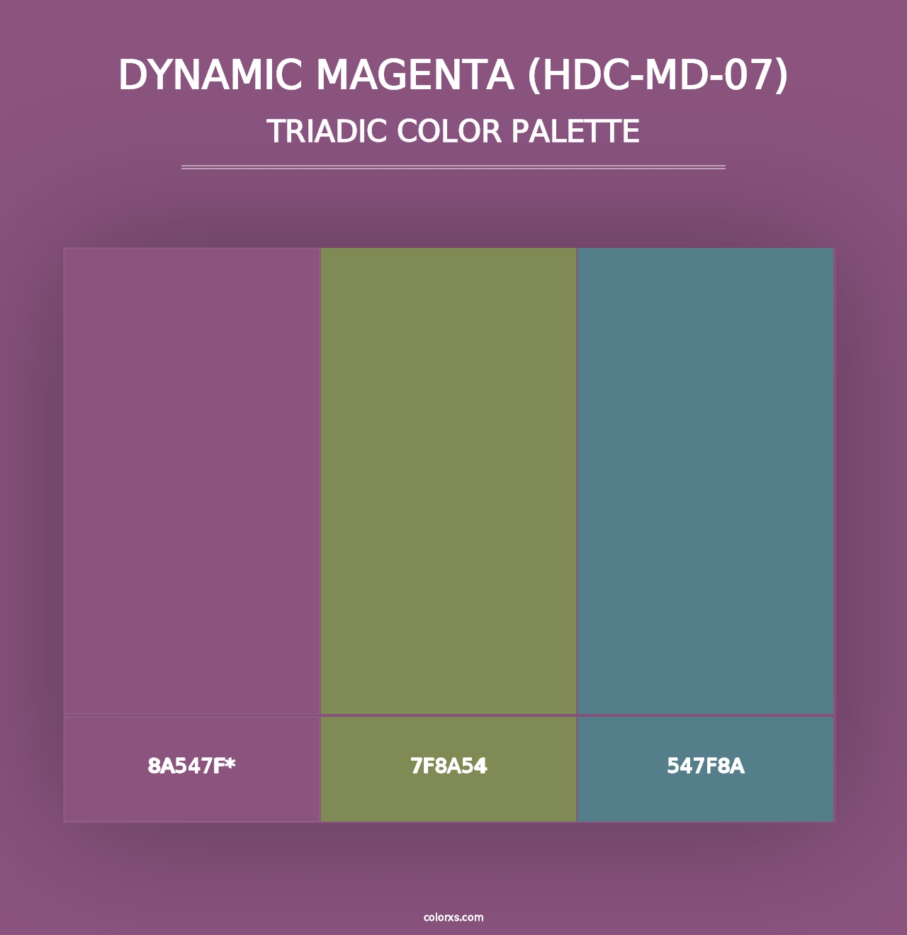 Dynamic Magenta (HDC-MD-07) - Triadic Color Palette