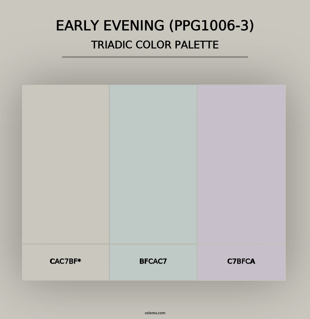 Early Evening (PPG1006-3) - Triadic Color Palette