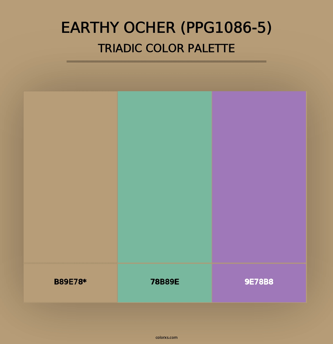 Earthy Ocher (PPG1086-5) - Triadic Color Palette