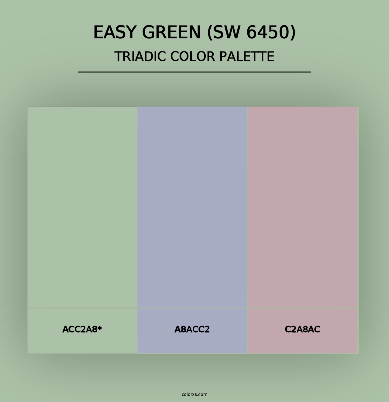 Easy Green (SW 6450) - Triadic Color Palette