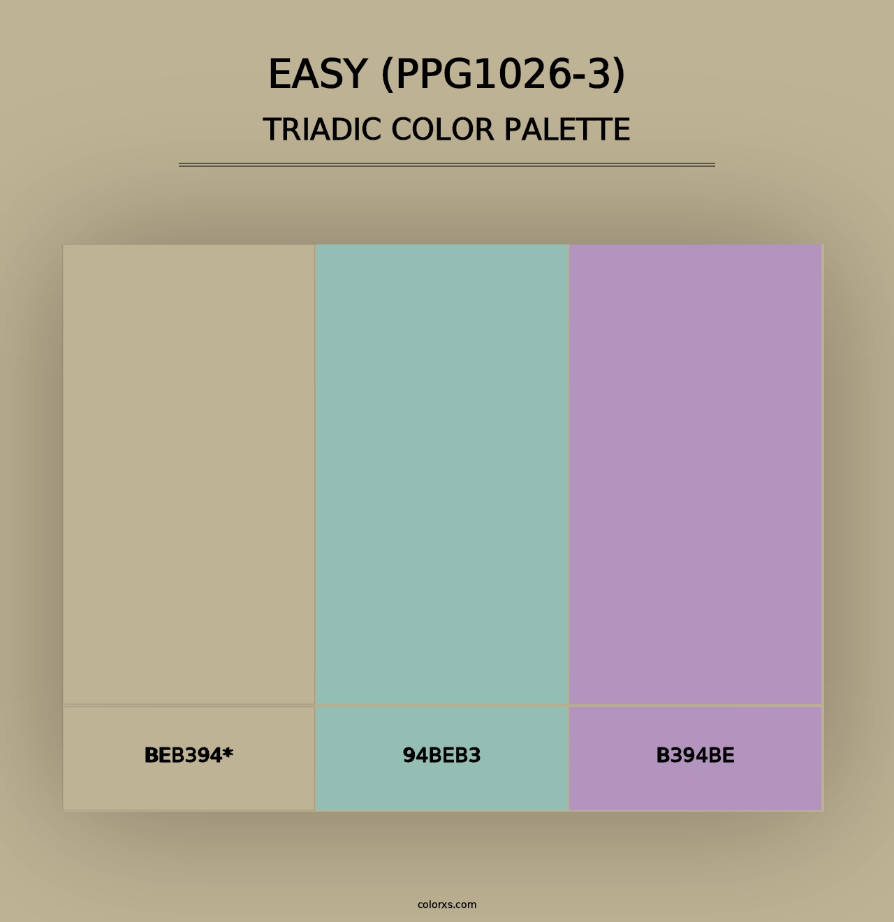 Easy (PPG1026-3) - Triadic Color Palette