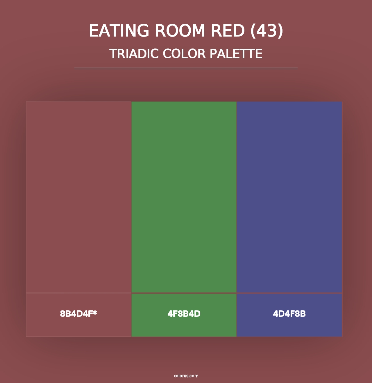 Eating Room Red (43) - Triadic Color Palette