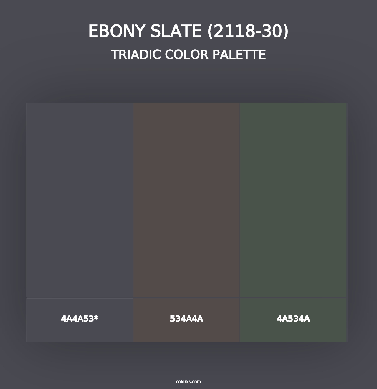 Ebony Slate (2118-30) - Triadic Color Palette