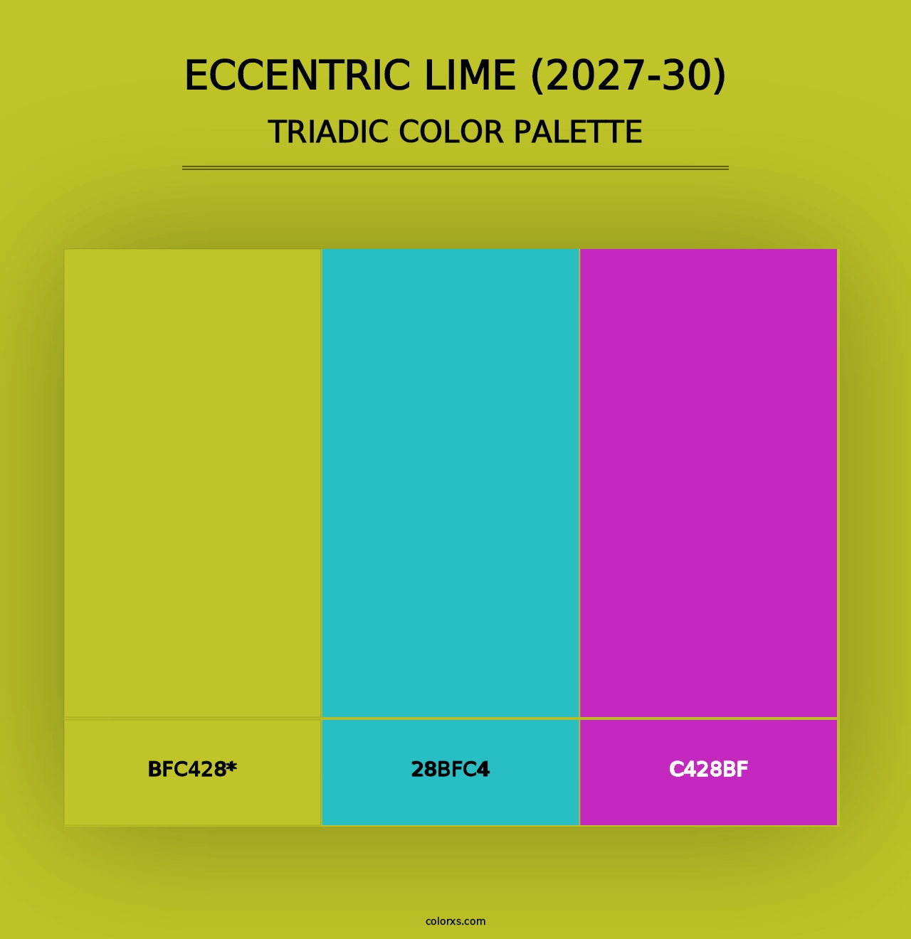 Eccentric Lime (2027-30) - Triadic Color Palette