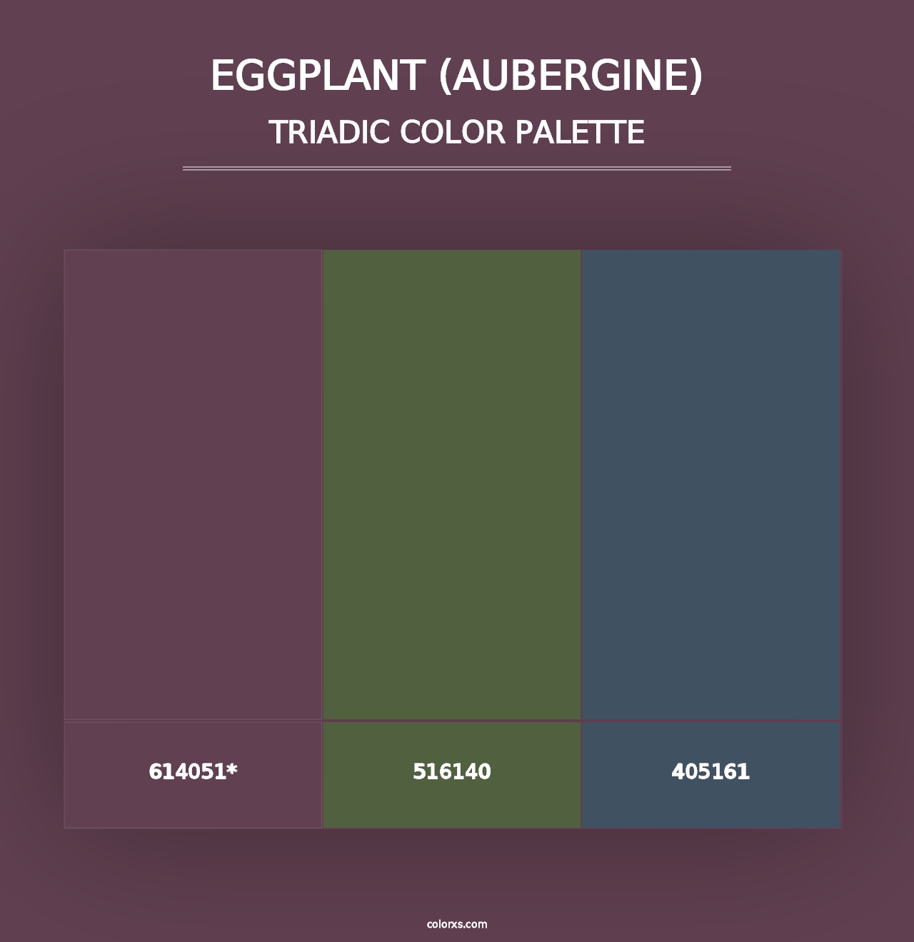 Eggplant (Aubergine) - Triadic Color Palette