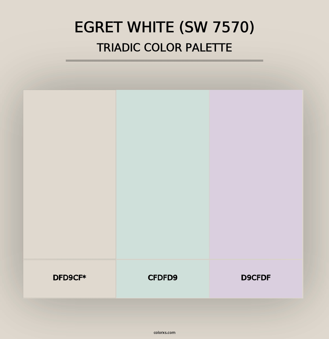 Egret White (SW 7570) - Triadic Color Palette