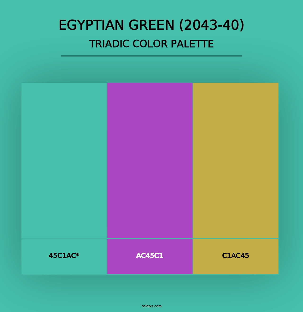 Egyptian Green (2043-40) - Triadic Color Palette