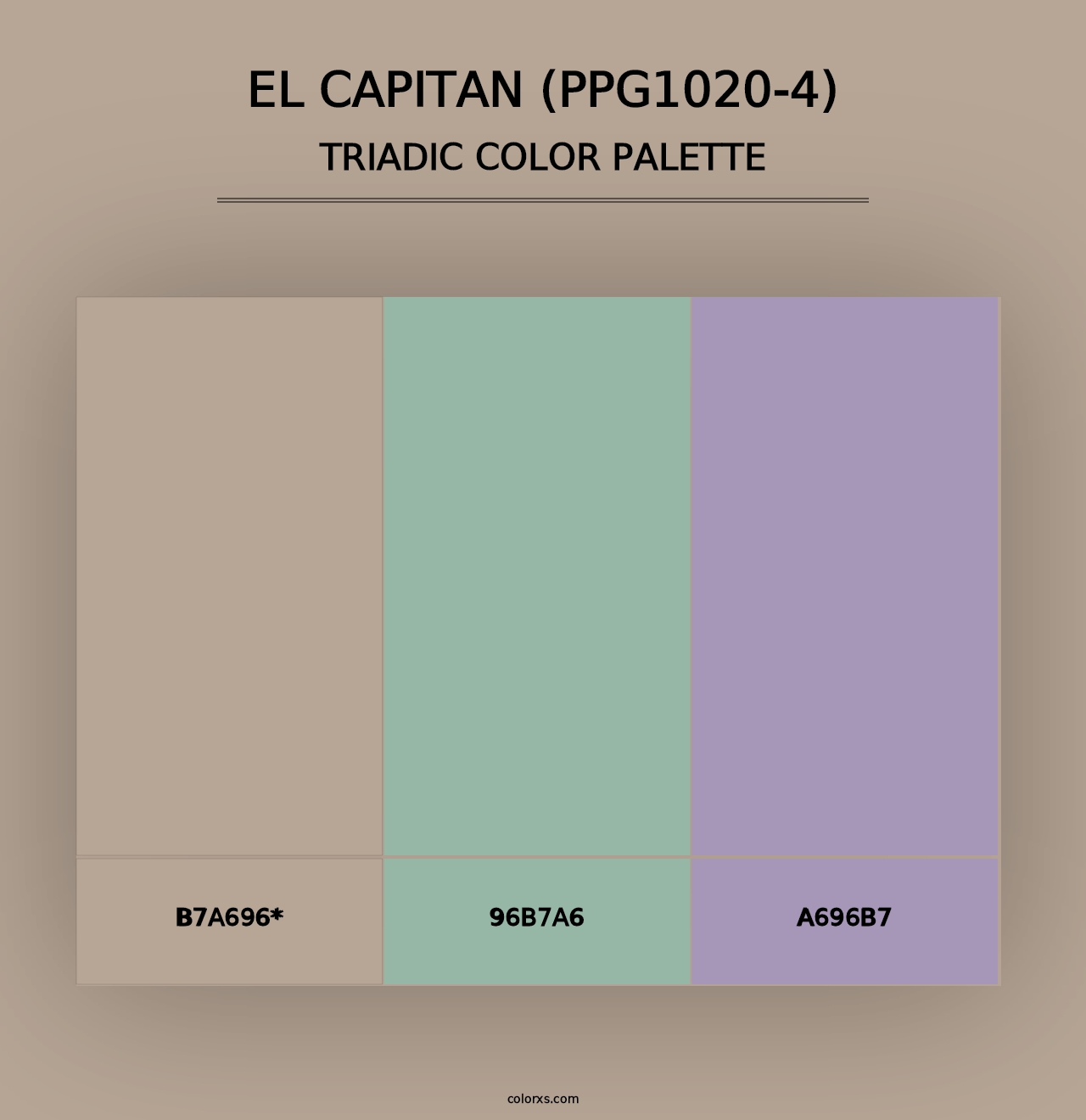 El Capitan (PPG1020-4) - Triadic Color Palette