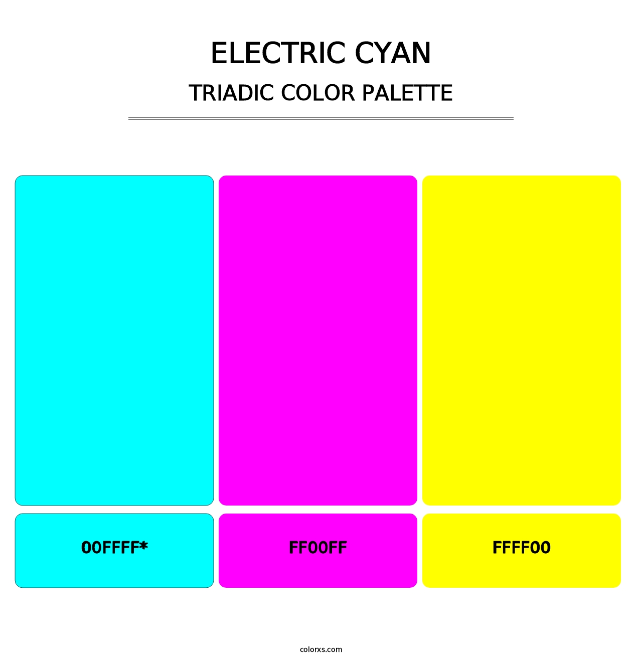 Electric Cyan - Triadic Color Palette