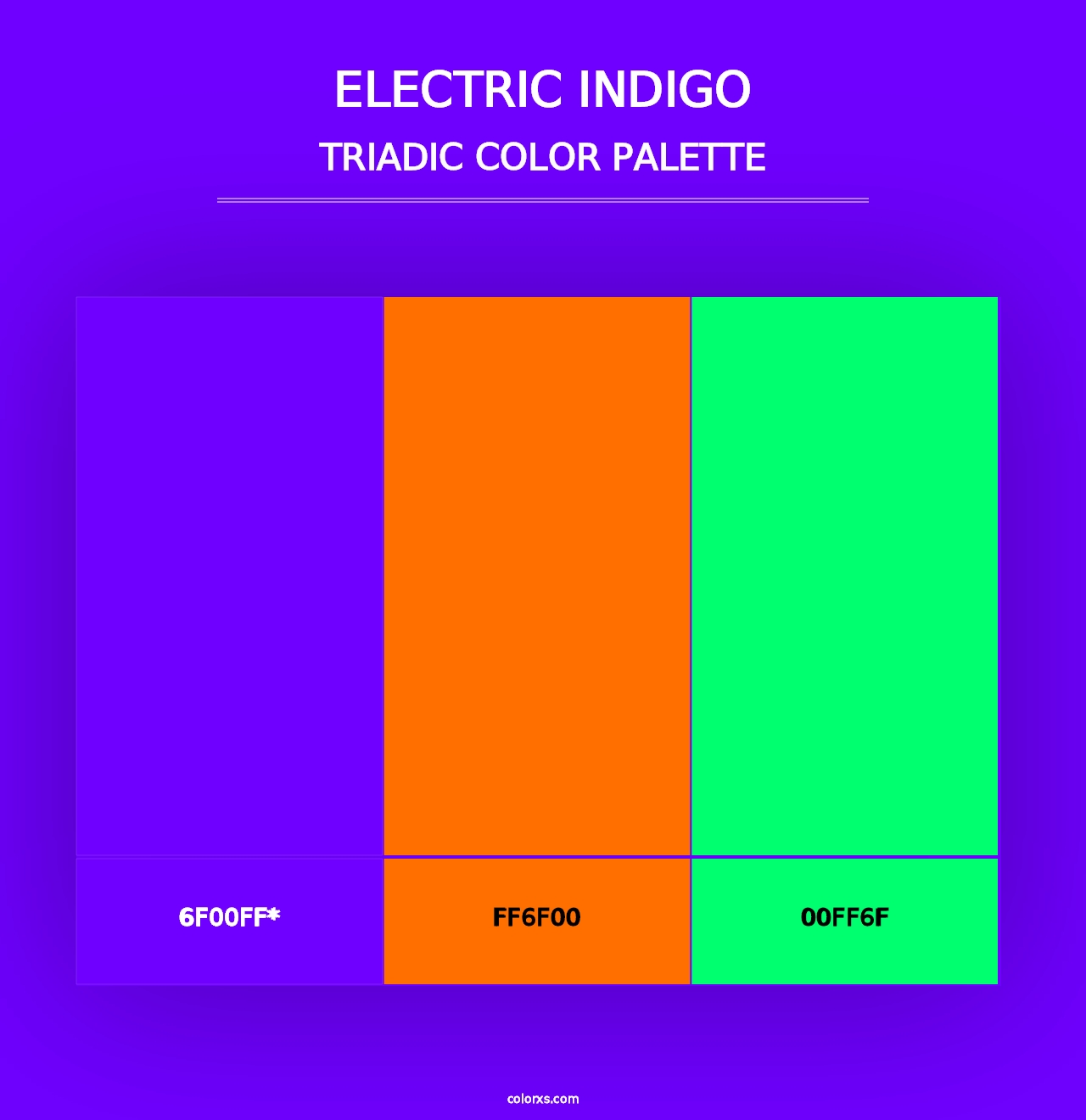 Electric indigo - Triadic Color Palette