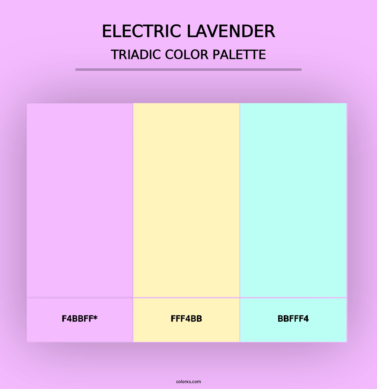 Electric Lavender - Triadic Color Palette