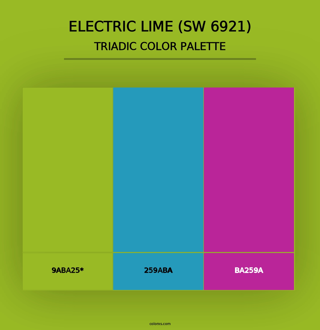 Electric Lime (SW 6921) - Triadic Color Palette