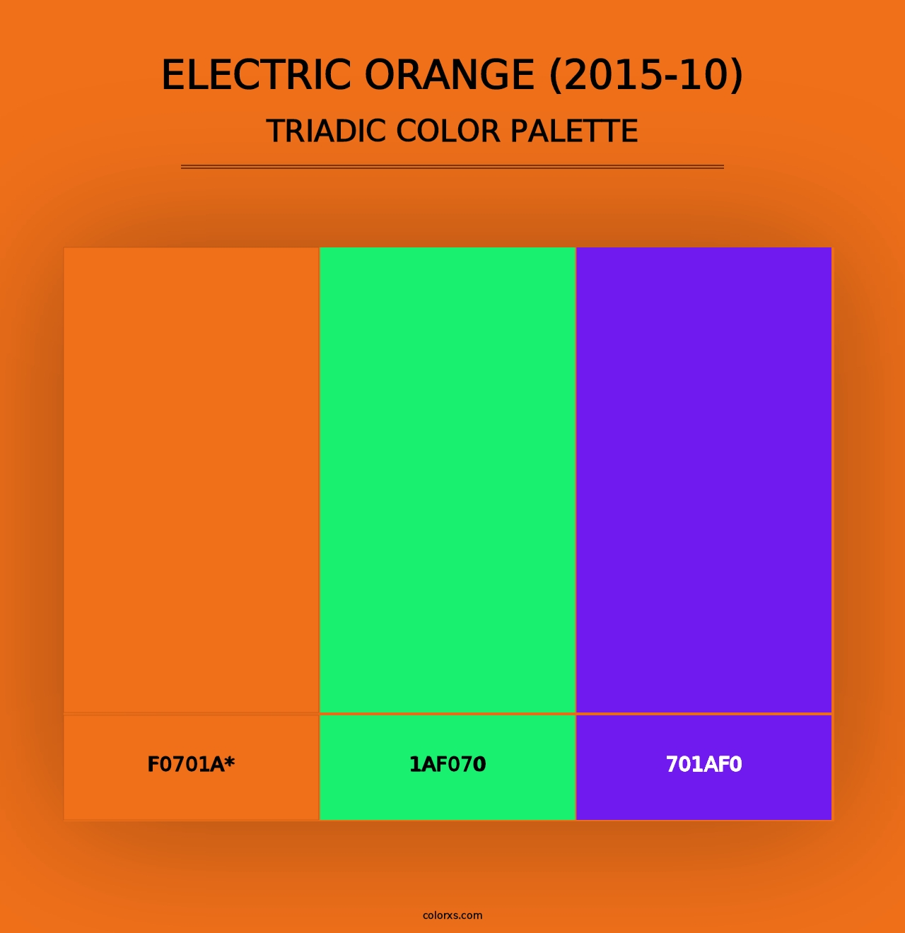 Electric Orange (2015-10) - Triadic Color Palette