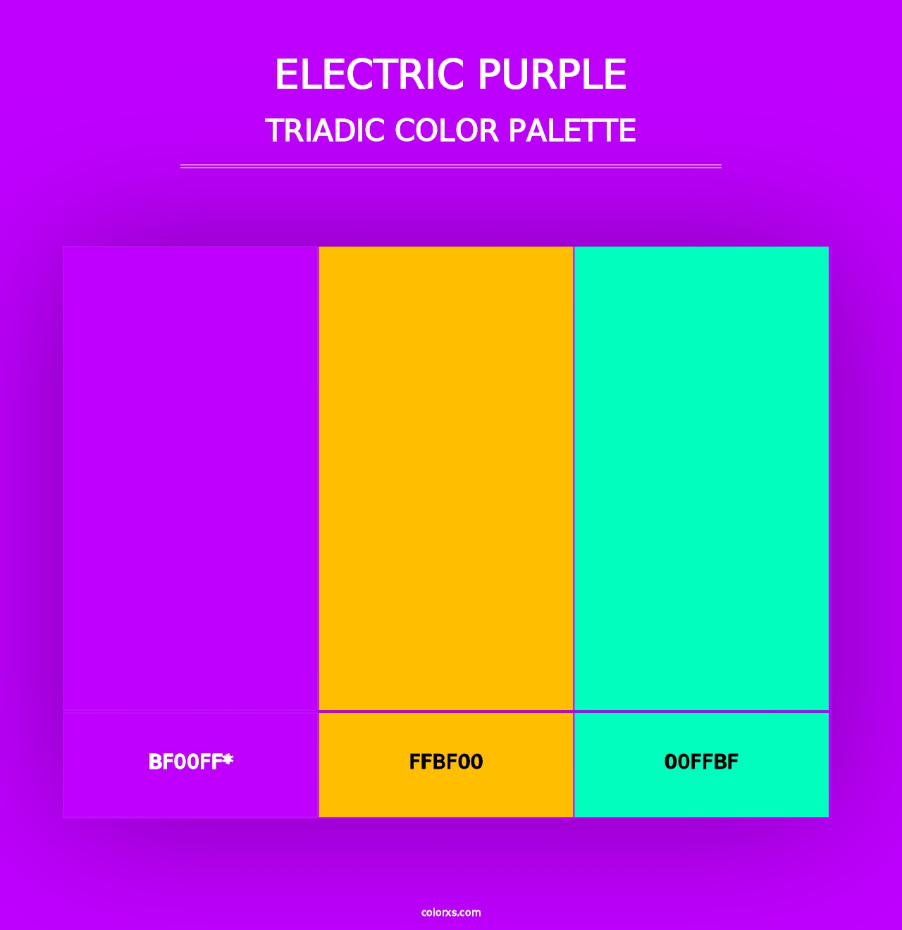 Electric Purple - Triadic Color Palette