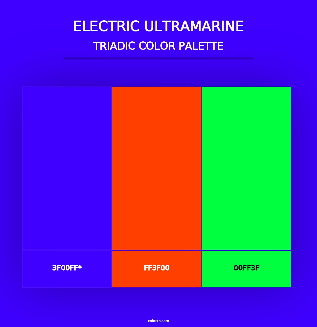 Electric Ultramarine - Triadic Color Palette