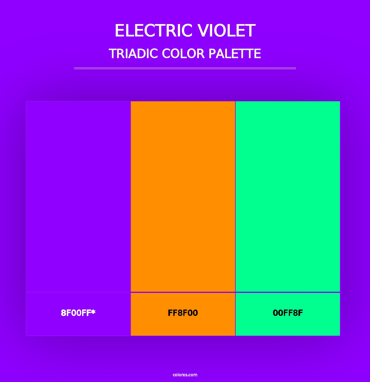 Electric Violet - Triadic Color Palette