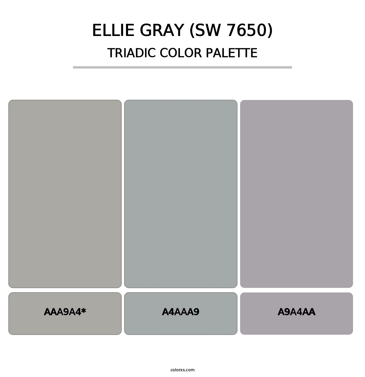 Ellie Gray (SW 7650) - Triadic Color Palette